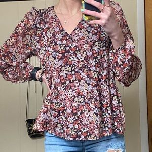 Loft Multicolor Floral Blouse
